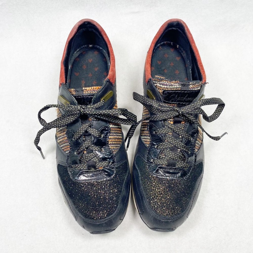 Skechers Black & Gold Metallic Retro Sneakers 9 - Picture 2 of 11
